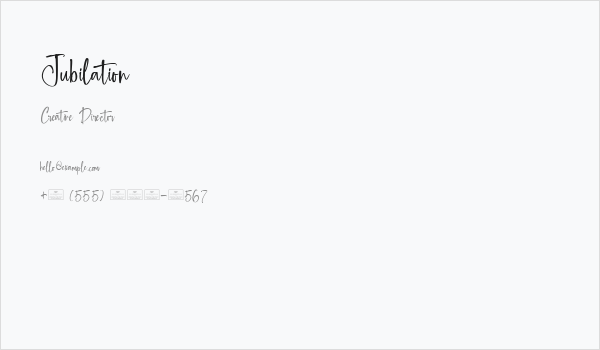 Jubilation Business Card