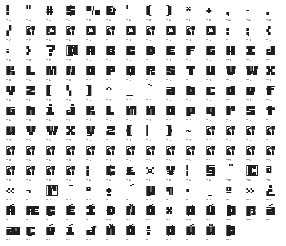 Judera-Flat Character Map