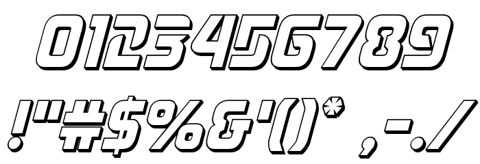 Judge 3D Italic Font OTHER CHARS