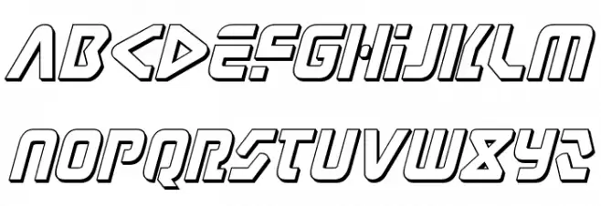 Judge 3D Italic Schriftart Kleinbuchstaben