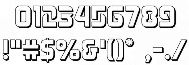 Judge 3D Font OTHER CHARS