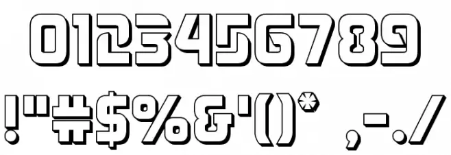 Judge 3D Font OTHER CHARS