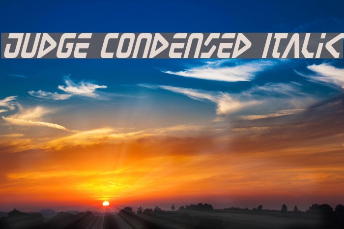 Judge Condensed Italic Example 1