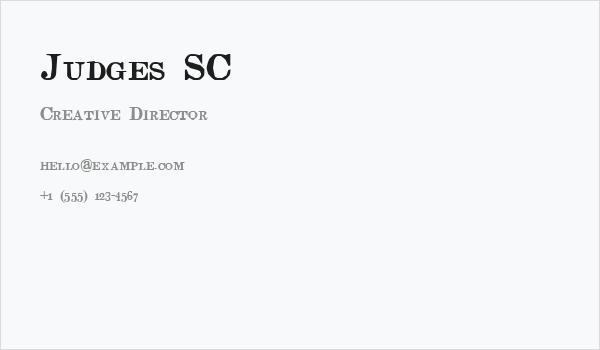Judges SC Business Card