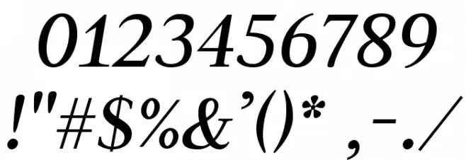 JudsonItalic Font OTHER CHARS