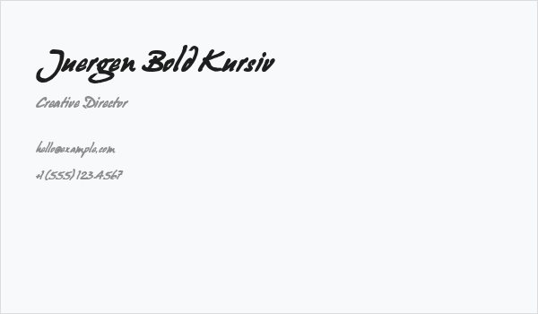 Juergen Bold Kursiv Business Card