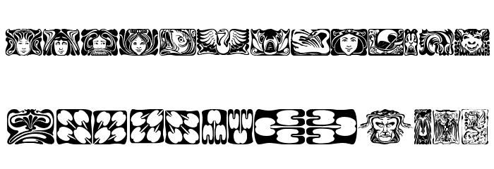 Jugendstil Ornamente Font LOWERCASE