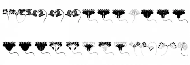 JugendstilFlowersFree Schriftart Groß