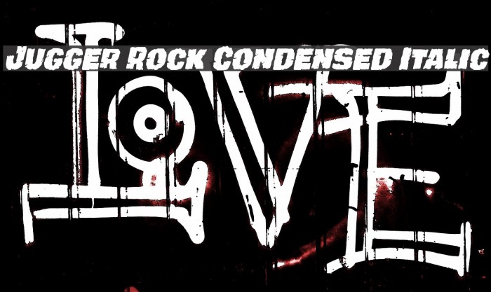 Jugger Rock Condensed Italic Font examples