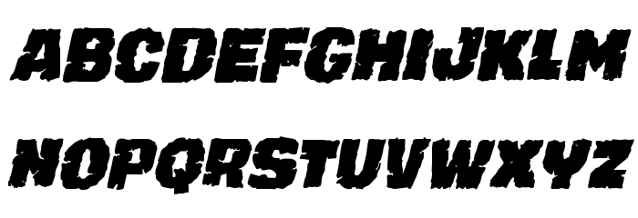 Jugger Rock Condensed Italic Font LOWERCASE