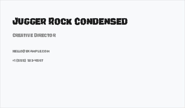 Jugger Rock Condensed Business Card