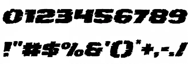 Jugger Rock Expanded Italic Font OTHER CHARS