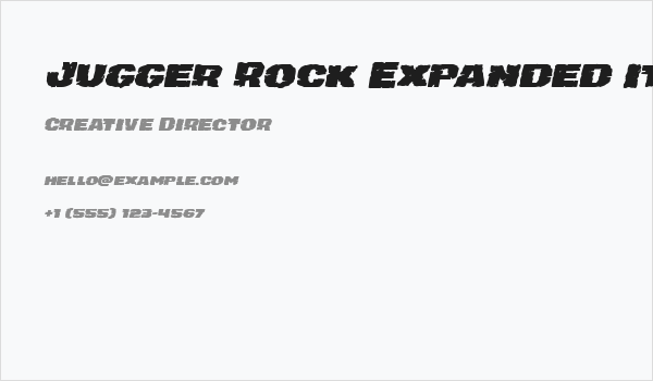 Jugger Rock Expanded Italic Business Card
