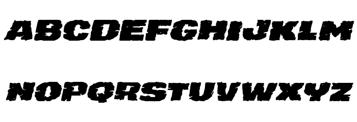 Jugger Rock Expanded Italic Font LOWERCASE