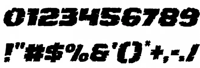 Jugger Rock Italic Font OTHER CHARS