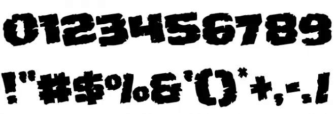 Jugger Rock Rotated Font OTHER CHARS