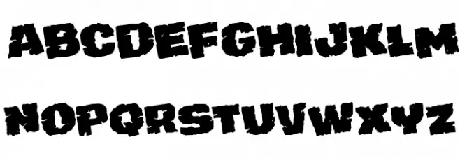 Jugger Rock Rotated Schriftart Kleinbuchstaben