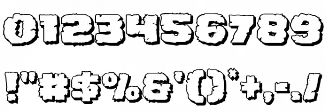 Jugger Rock Shadow Font OTHER CHARS