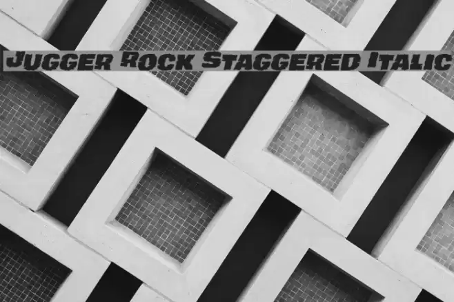Jugger Rock Staggered Italic Font examples