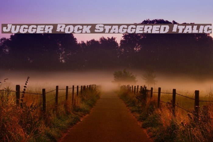 Jugger Rock Staggered Italic Font examples