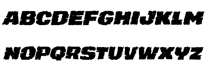 Jugger Rock Staggered Italic Font LOWERCASE