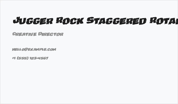 Jugger Rock Staggered Rotalic Business Card