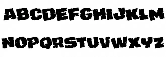 Jugger Rock Staggered Rotated Schriftart Groß