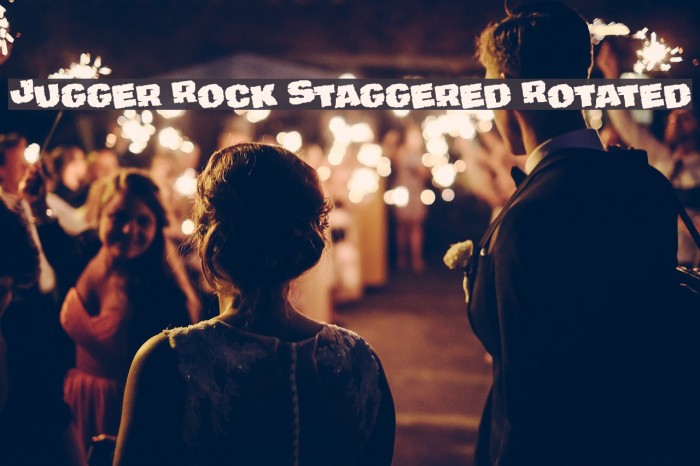 Jugger Rock Staggered Rotated Font examples