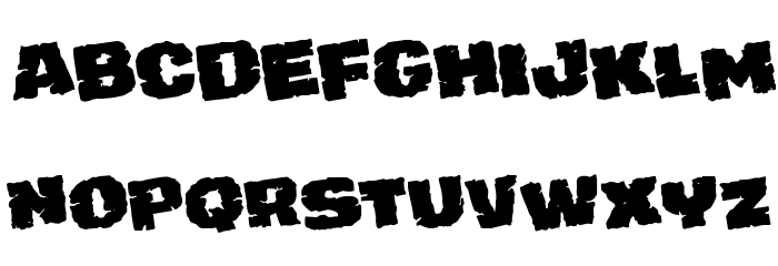 Jugger Rock Staggered Rotated Font LOWERCASE