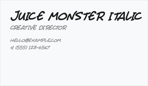 Juice Monster Italic Business Card