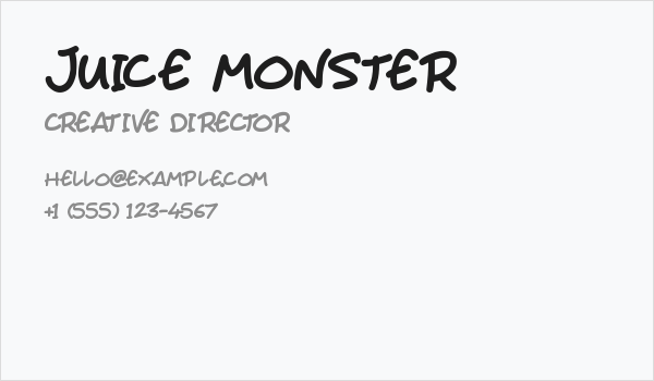 Juice Monster Business Card