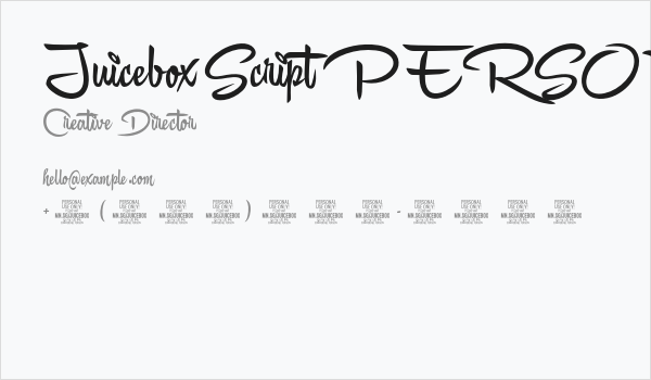 Juicebox Script PERSONAL USE Regular Business Card