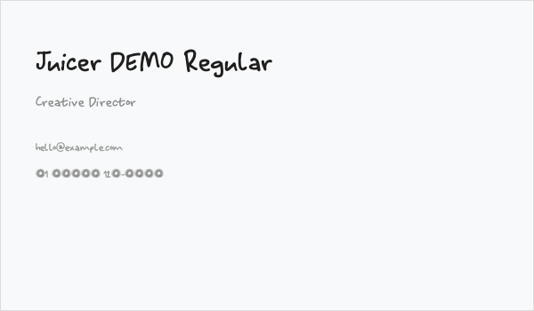 Juicer DEMO Regular Business Card