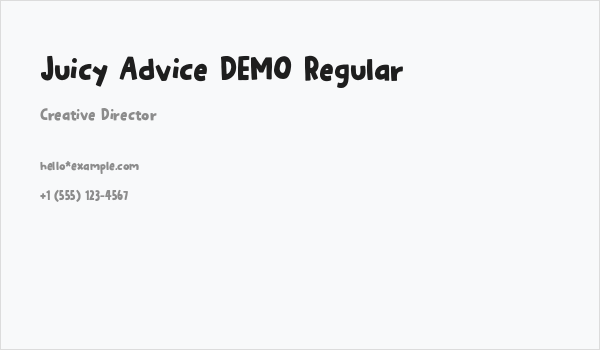 Juicy Advice DEMO Regular Business Card