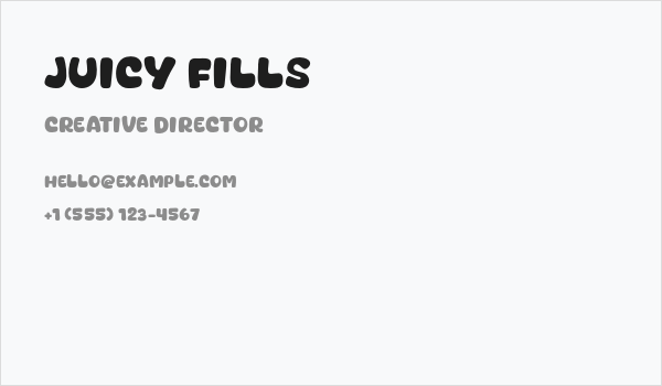 Juicy Fills Business Card