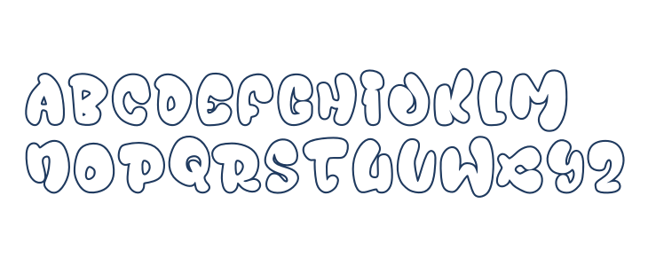 Juicy Snap Outline Outline Lowercase