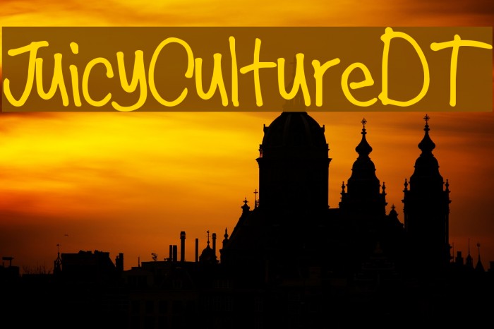 JuicyCultureDT Font examples