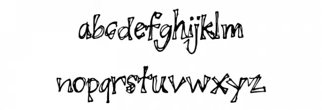 JuicyRags 字体 小写