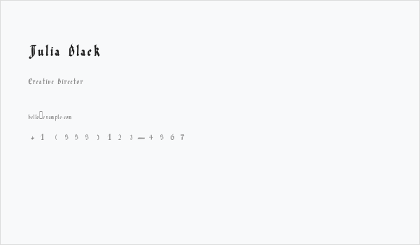 Julia Black Business Card