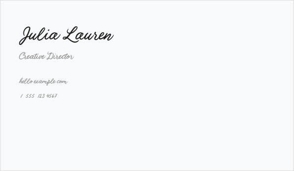 Julia Lauren Business Card