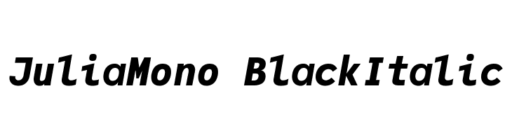 JuliaMono BlackItalic  Fuentes Gratis Descargar