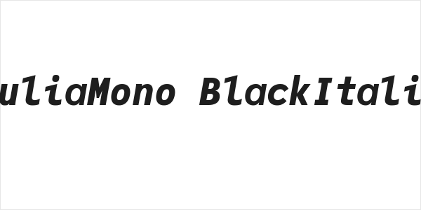 JuliaMono BlackItalic Logo