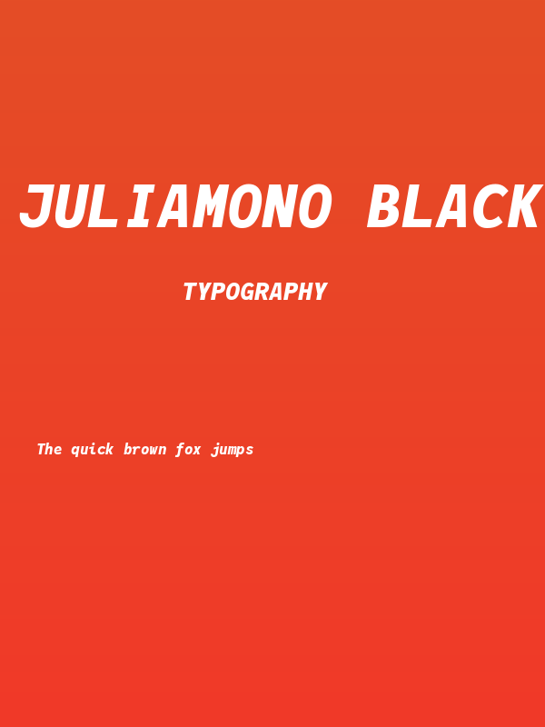 JuliaMono BlackItalic Poster