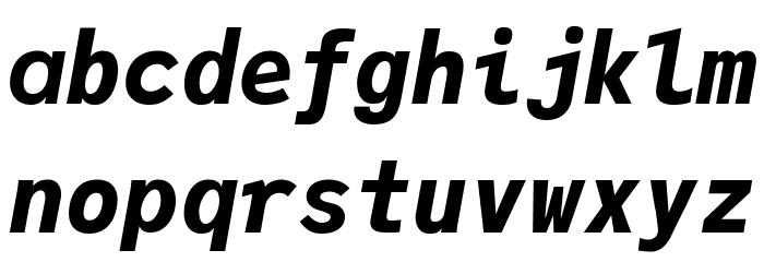 JuliaMono BlackItalic Font LOWERCASE