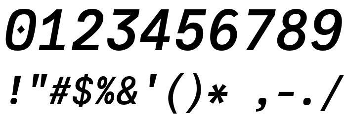 JuliaMono BoldItalic Font OTHER CHARS