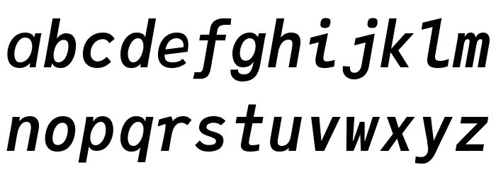 JuliaMono BoldItalic Font LOWERCASE