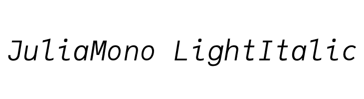 JuliaMono LightItalic  font caratteri gratis