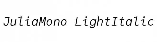 JuliaMono LightItalic  font caratteri gratis
