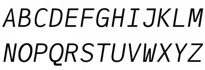 JuliaMono LightItalic 字体 大写