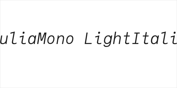 JuliaMono LightItalic Logo